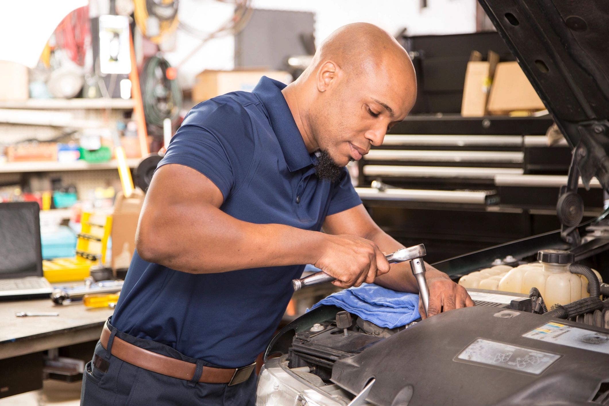ASE-certified mechanic at work